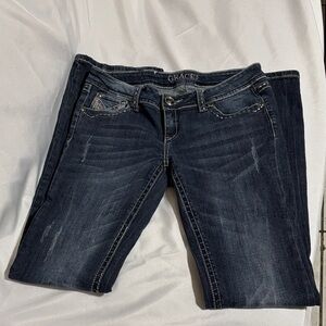 Grace In LA Women's Midnight Blue Bootcut Jeans